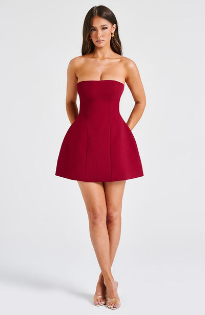 caesura mini dress wine Princess Polly Caesura mini dress in wine Super