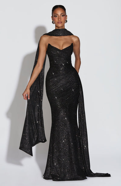 Ashika Maxi Dress - Black Sparkle Ashika Maxi Dress - Black Sparkle