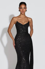 Ashika Maxi Dress - Black Sparkle Dress Babyboo Fashion Premium Exclusive Design