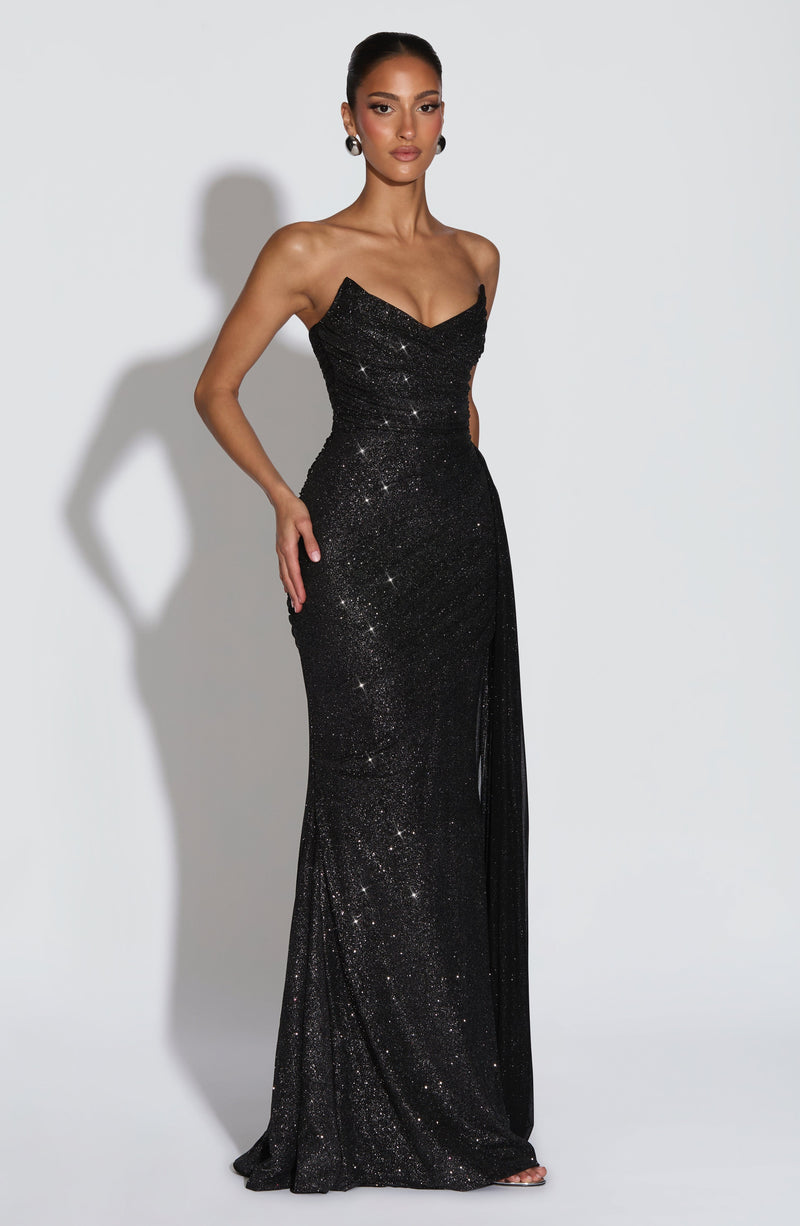 Ashika Maxi Dress - Black Sparkle Ashika Maxi Dress - Black Sparkle