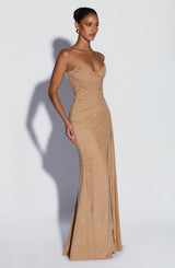 Ashika Maxi Dress - Gold Sparkle Dress Babyboo Fashion Premium Exclusive Design