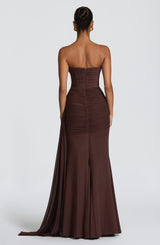 Ashika Maxi Dress - Plum Brown Dress Babyboo Fashion Premium Exclusive Design