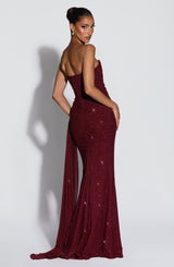 Ashika Maxi Dress - Wine Sparkle Dress Babyboo Fashion Premium Exclusive Design