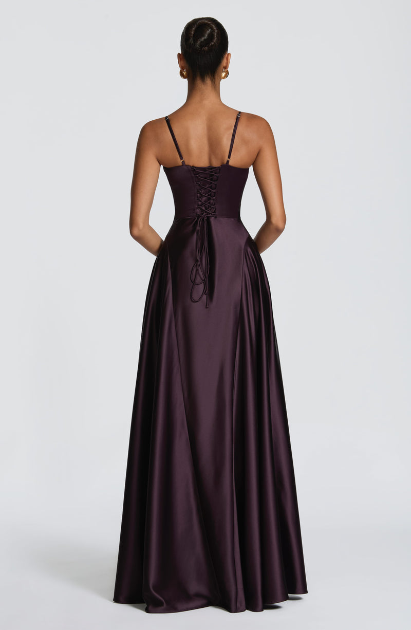 plum purple maxi dress Purple Evening Dress