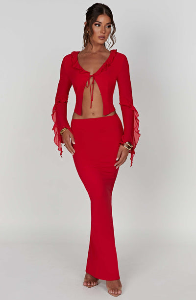 Astrid Maxi Skirt - Red Skirt Babyboo Fashion Premium Exclusive Design