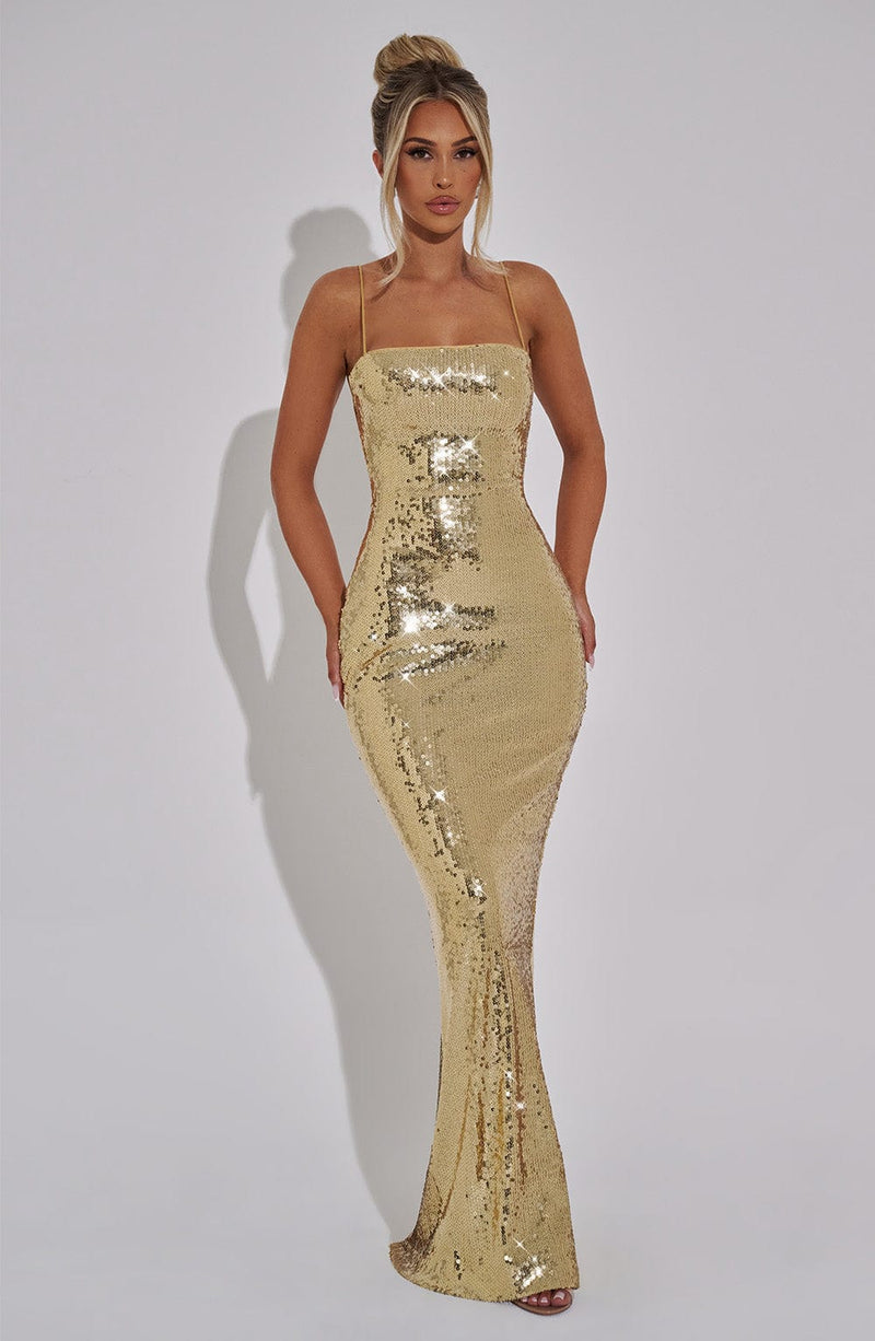 Atari Maxi Dress - Gold Babyboo Fashion Atari Maxi Dress - Gold Babyboo Fashion