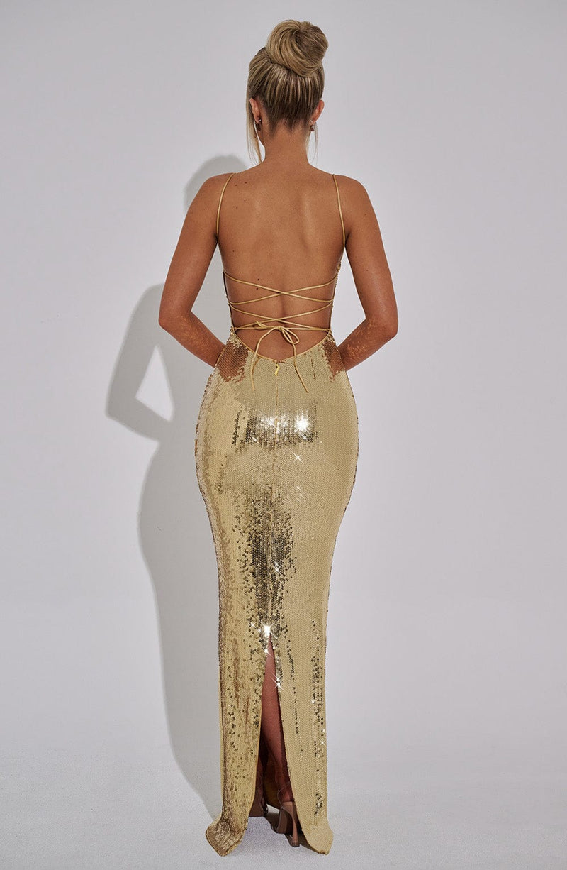 Atari Maxi Dress - Gold Babyboo Fashion Atari Maxi Dress - Gold Babyboo Fashion