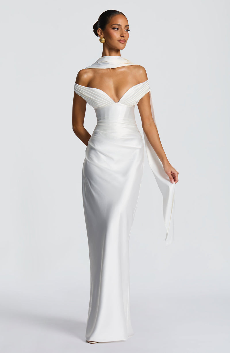 Aurelia Maxi Dress - Ivory | White Maxi Dress by Babyboo Fashion Aurelia Maxi Dress - Ivory | White Maxi Dress by Babyboo Fashion