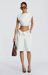 Ausra Bermuda Shorts - Ivory Shorts Babyboo Fashion Premium Exclusive Design