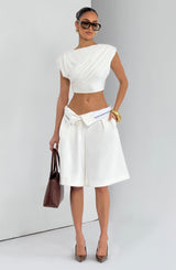 Ausra Bermuda Shorts - Ivory Shorts Babyboo Fashion Premium Exclusive Design