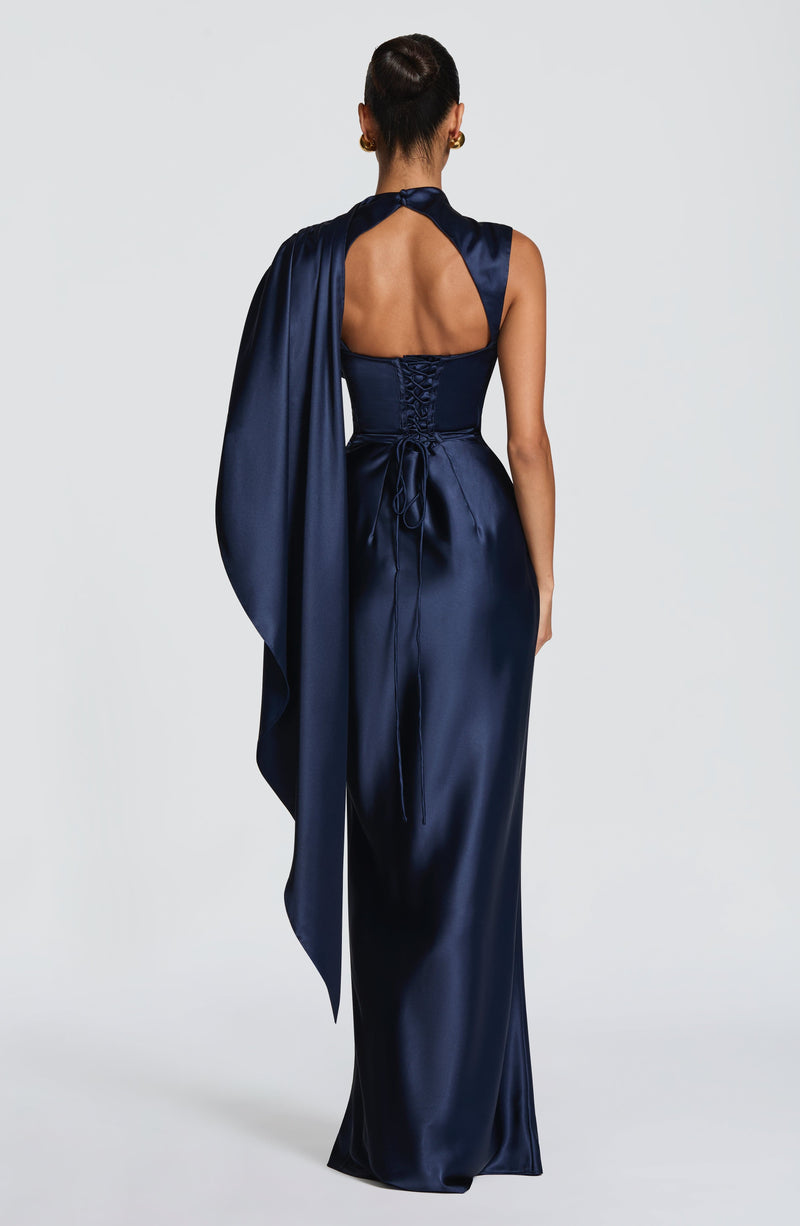 chinese dress ladies Helen maxi Navy – Hire Me AU main image 0