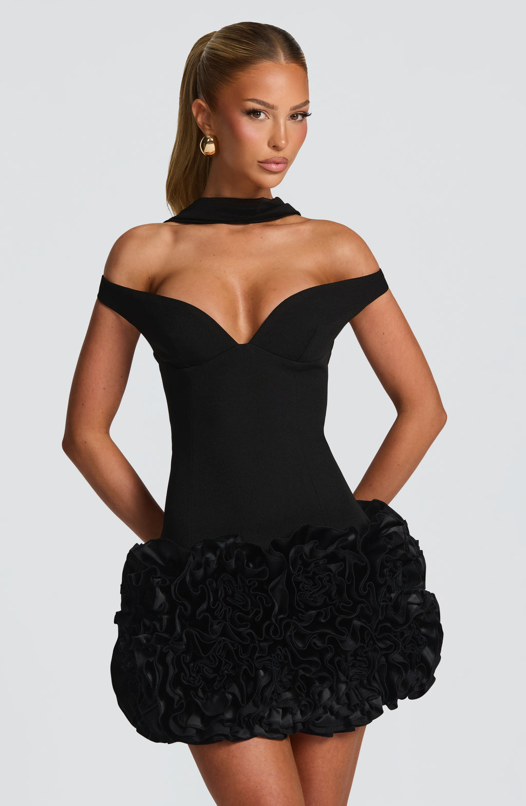 Babyboo Aveta Mini Dress in Black Size XL
