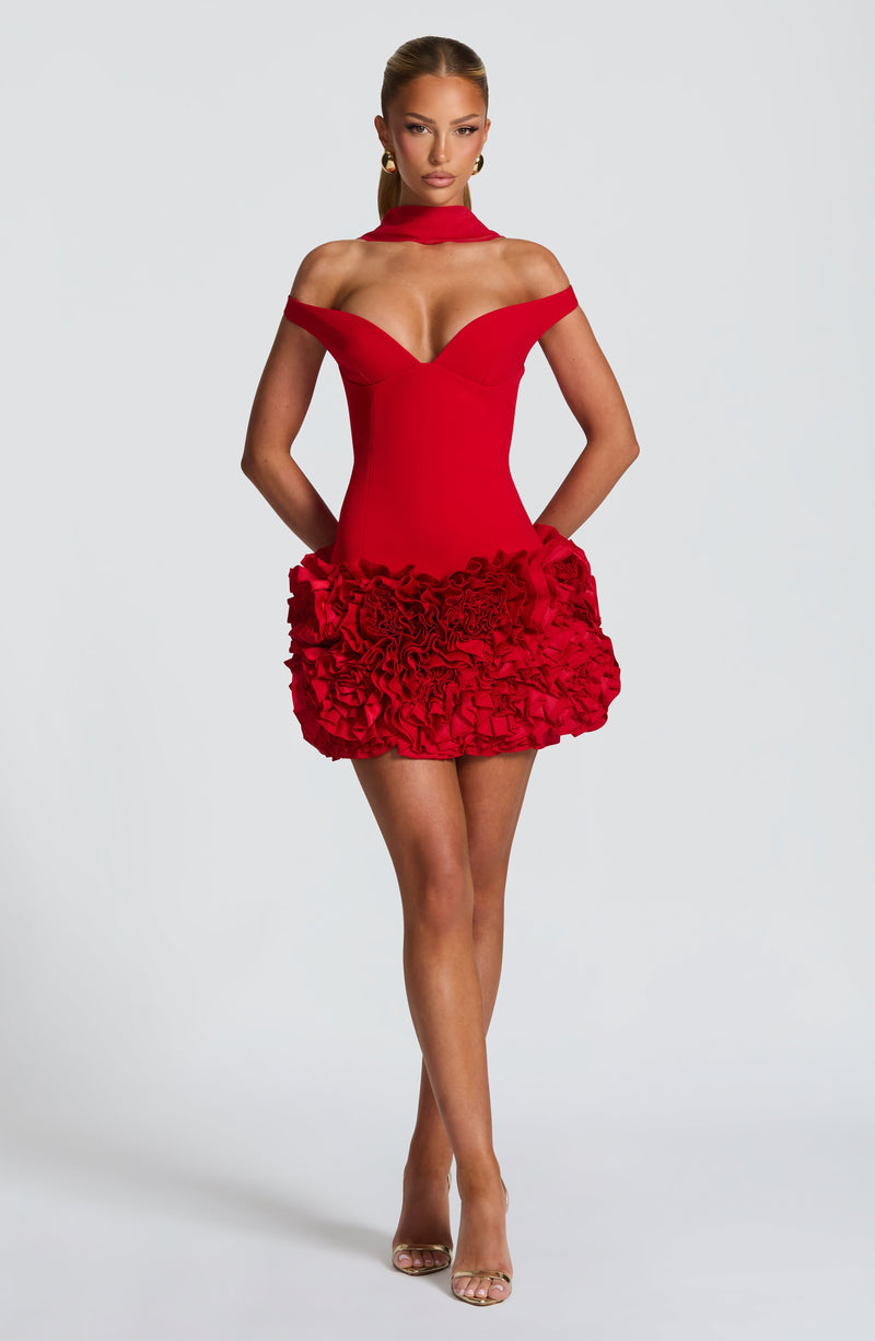 Aveta Mini Dress - Red Dress Babyboo Fashion Premium Exclusive Design