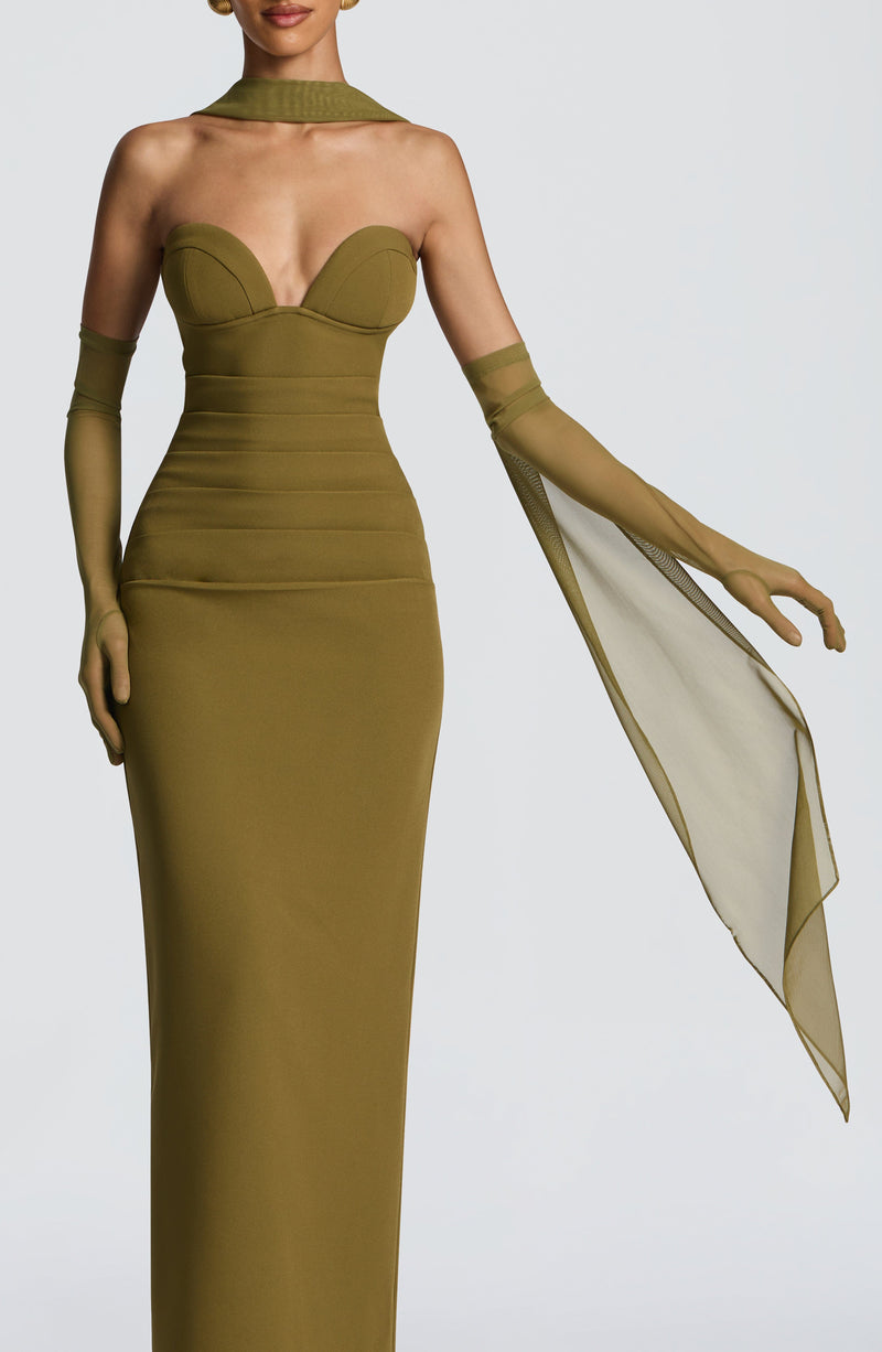 Ayla Scarf In Rich Olive Green Ayla Scarf In Rich Olive Green