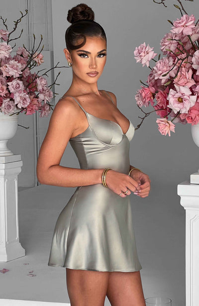 Azaria Mini Dress - Sage Dress Babyboo Fashion Premium Exclusive Design