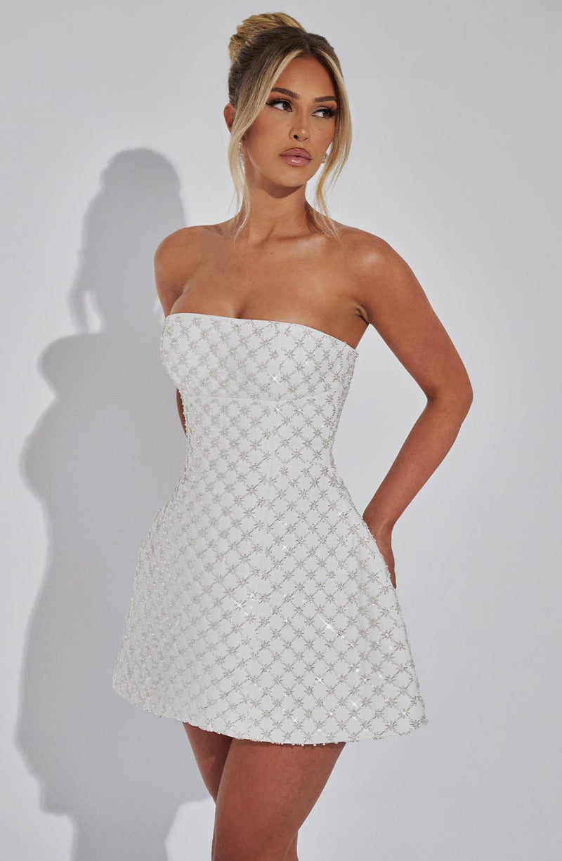 Beatrice Mini Dress - Ivory Babyboo Fashion Beatrice Mini Dress - Ivory Babyboo Fashion