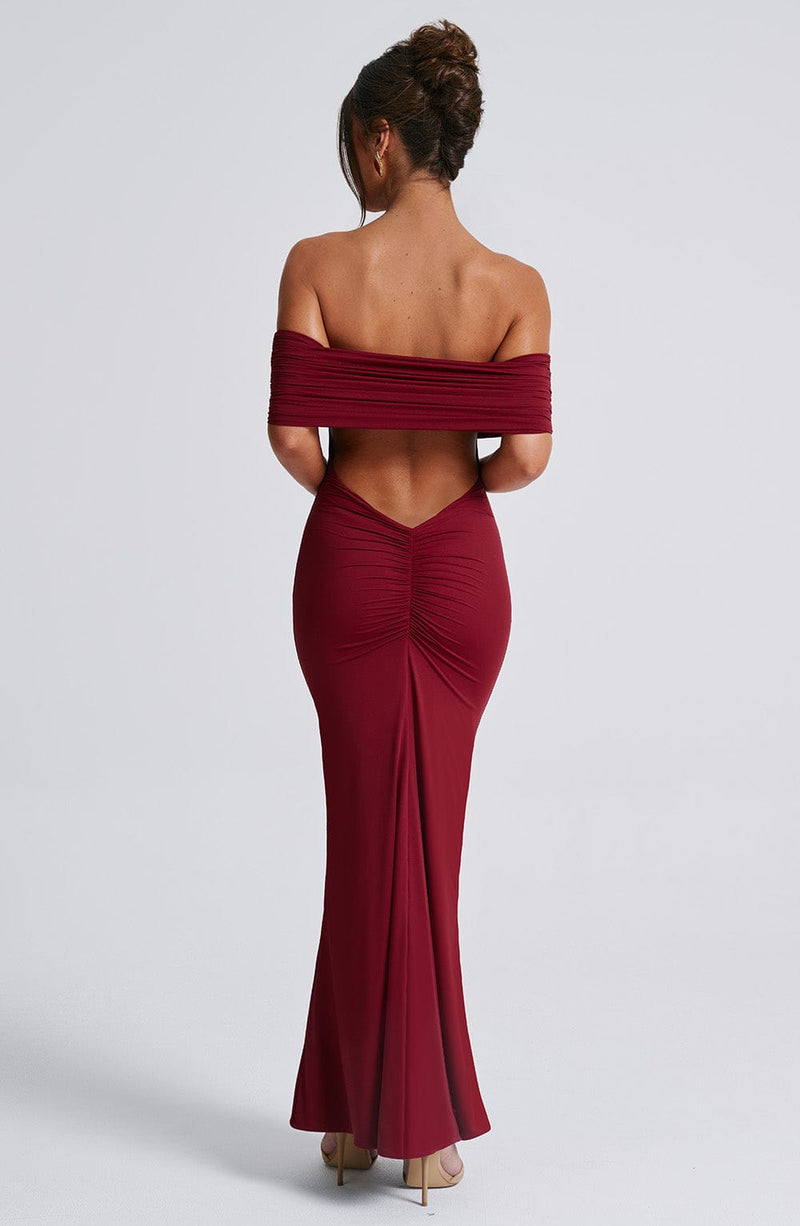 Belinda Maxi Dress - Burgundy Dress Babyboo Fashion Premium Exclusive Design
