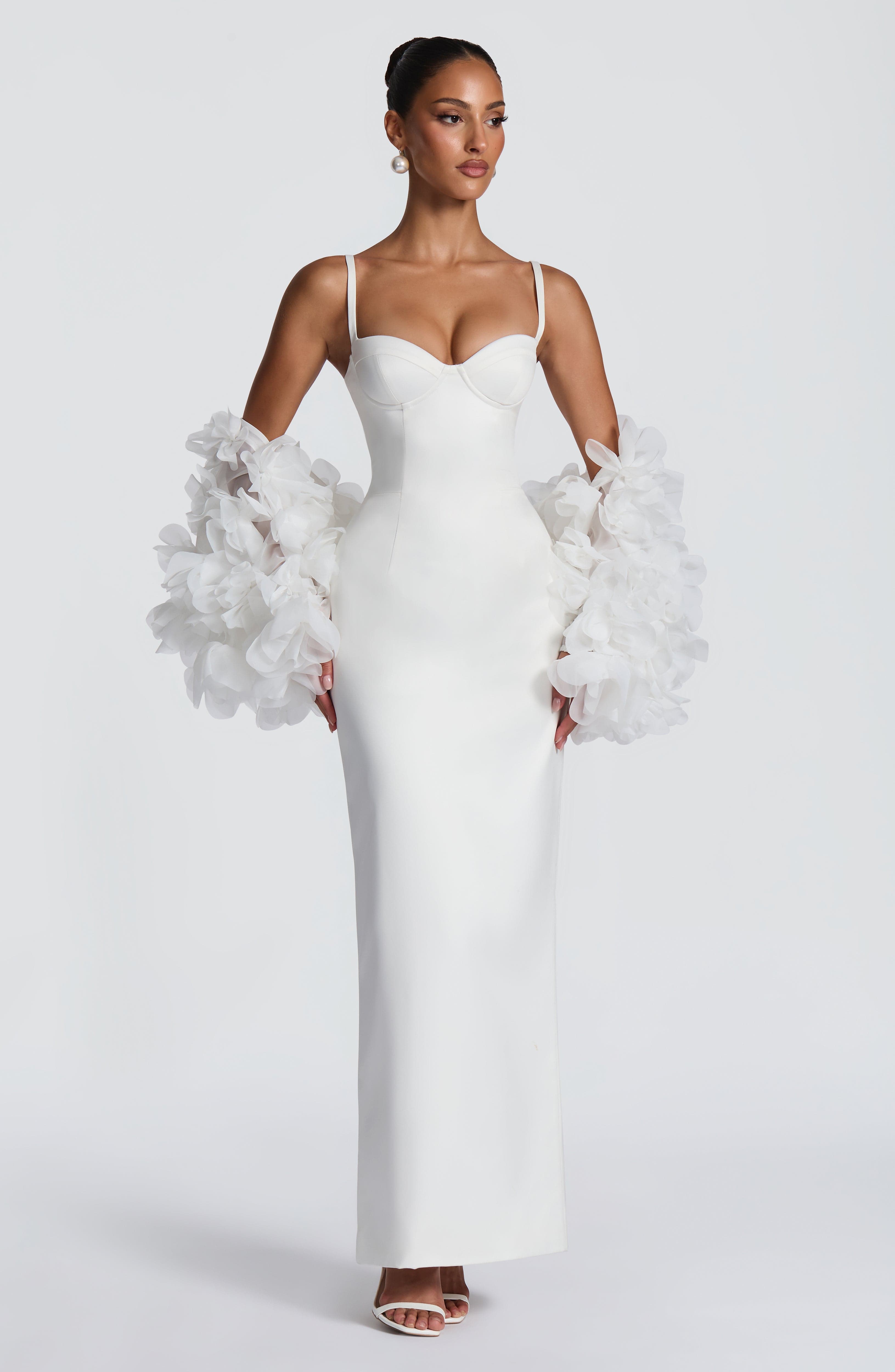 White Maxi Dress - Bennett Maxi Dress - Ivory by Babyboo Fashion