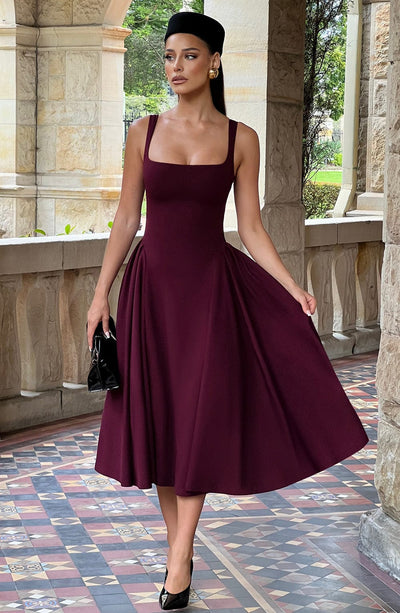 Cherry Lacquer Midi Dress | Betty Midi Dress | Babyboo Fashion Cherry Lacquer Midi Dress | Betty Midi Dress | Babyboo Fashion