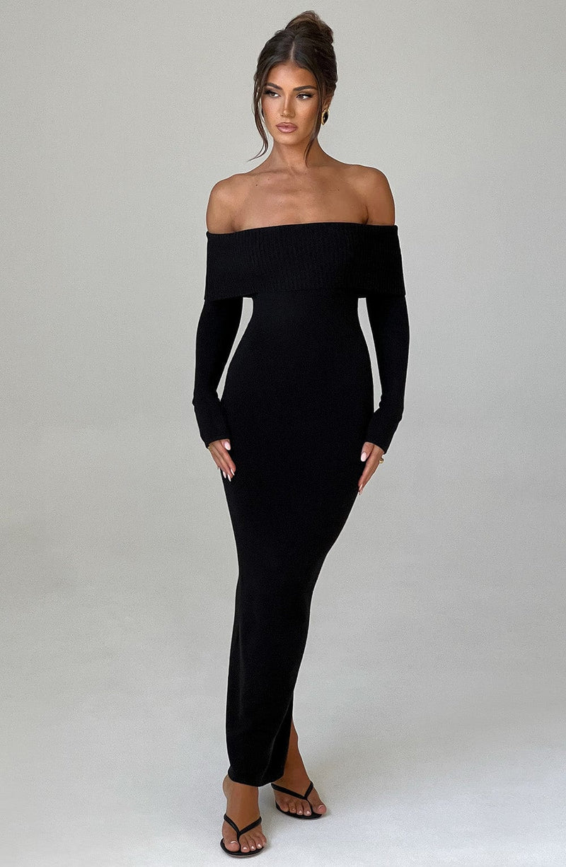 Beverley Knit Maxi Dress - Black Dress Babyboo Fashion Premium Exclusive Design