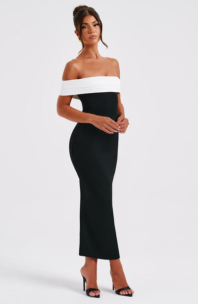 Bex Midi Dress - Black/White Babyboo Fashion Bex Midi Dress - Black/White Babyboo Fashion