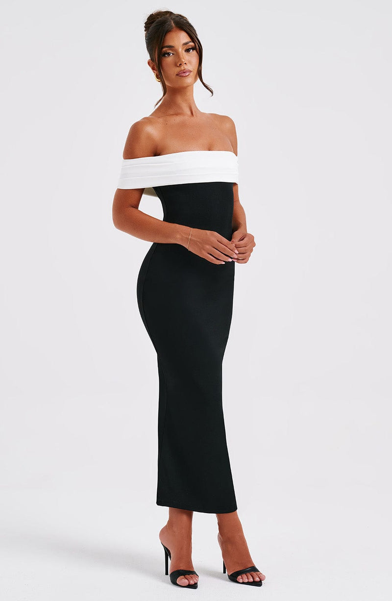 bex midi dress black white Bex Midi White And Black Midi Dress Bex Midi Dress Black/White Product Details