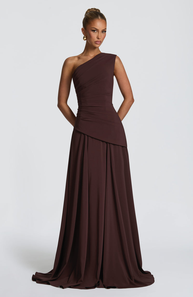 Plum Brown Maxi Dress - Bianca Maxi Dress by Babyboo Fashion Plum Brown Maxi Dress - Bianca Maxi Dress by Babyboo Fashion