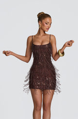Blaise Mini Dress - Plum Brown Dress Babyboo Fashion Premium Exclusive Design