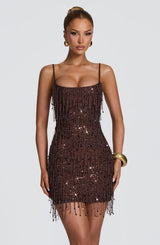 Blaise Mini Dress - Plum Brown Dress XS Babyboo Fashion Premium Exclusive Design