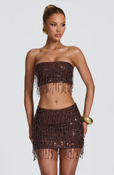 Blaise Mini Skirt - Plum Brown Skirt Babyboo Fashion Premium Exclusive Design