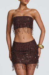 Blaise Mini Skirt - Plum Brown Skirt Babyboo Fashion Premium Exclusive Design