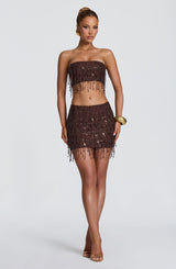 Blaise Mini Skirt - Plum Brown Skirt Babyboo Fashion Premium Exclusive Design