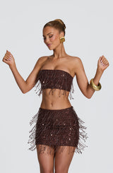 Blaise Mini Skirt - Plum Brown Skirt Babyboo Fashion Premium Exclusive Design