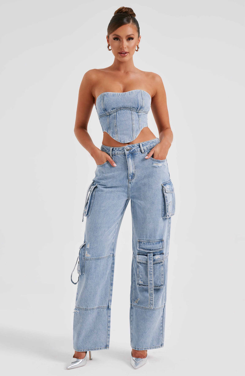 Brooklyn Cargo Pant - Blue Pants Babyboo Fashion Premium Exclusive Design