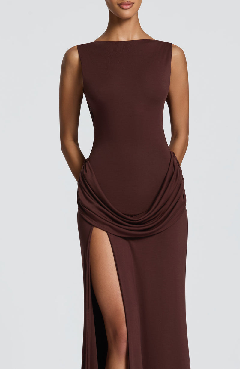 Bruna Maxi Dress - Plum Brown Bruna Maxi Dress - Plum Brown