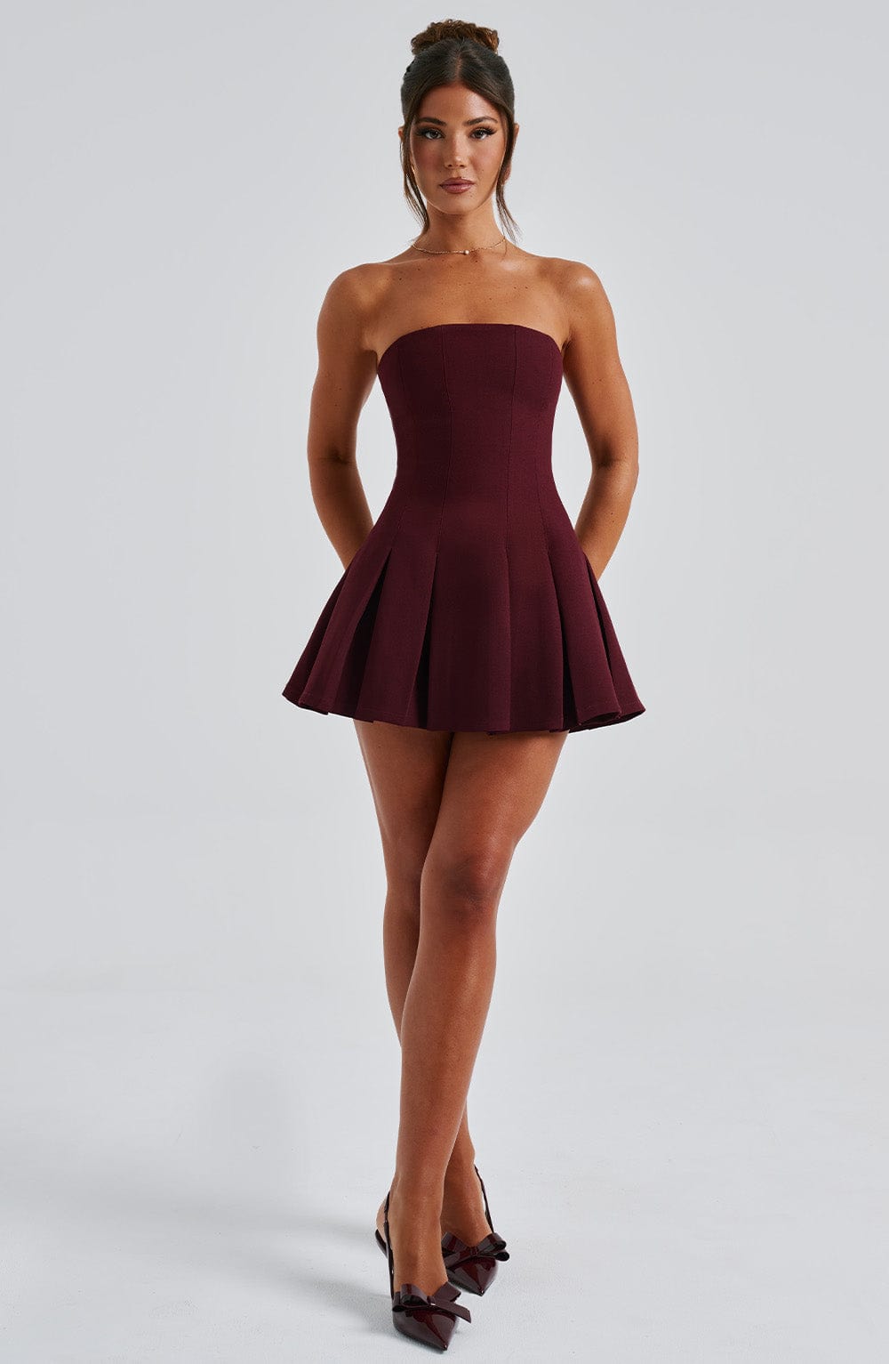 Adella Mini Dress - Cherry Lacquer
