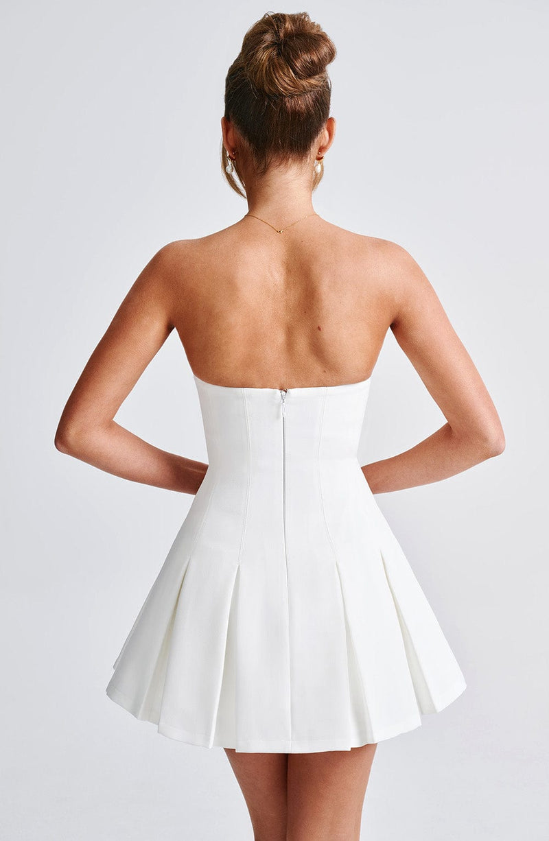 Bryony Mini Dress - Ivory Babyboo Fashion Bryony Mini Dress - Ivory Babyboo Fashion