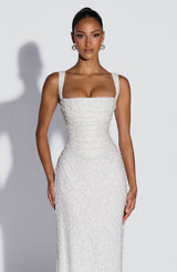 Calanthe Maxi Dress - Ivory Sparkle Dress Babyboo Fashion Premium Exclusive Design