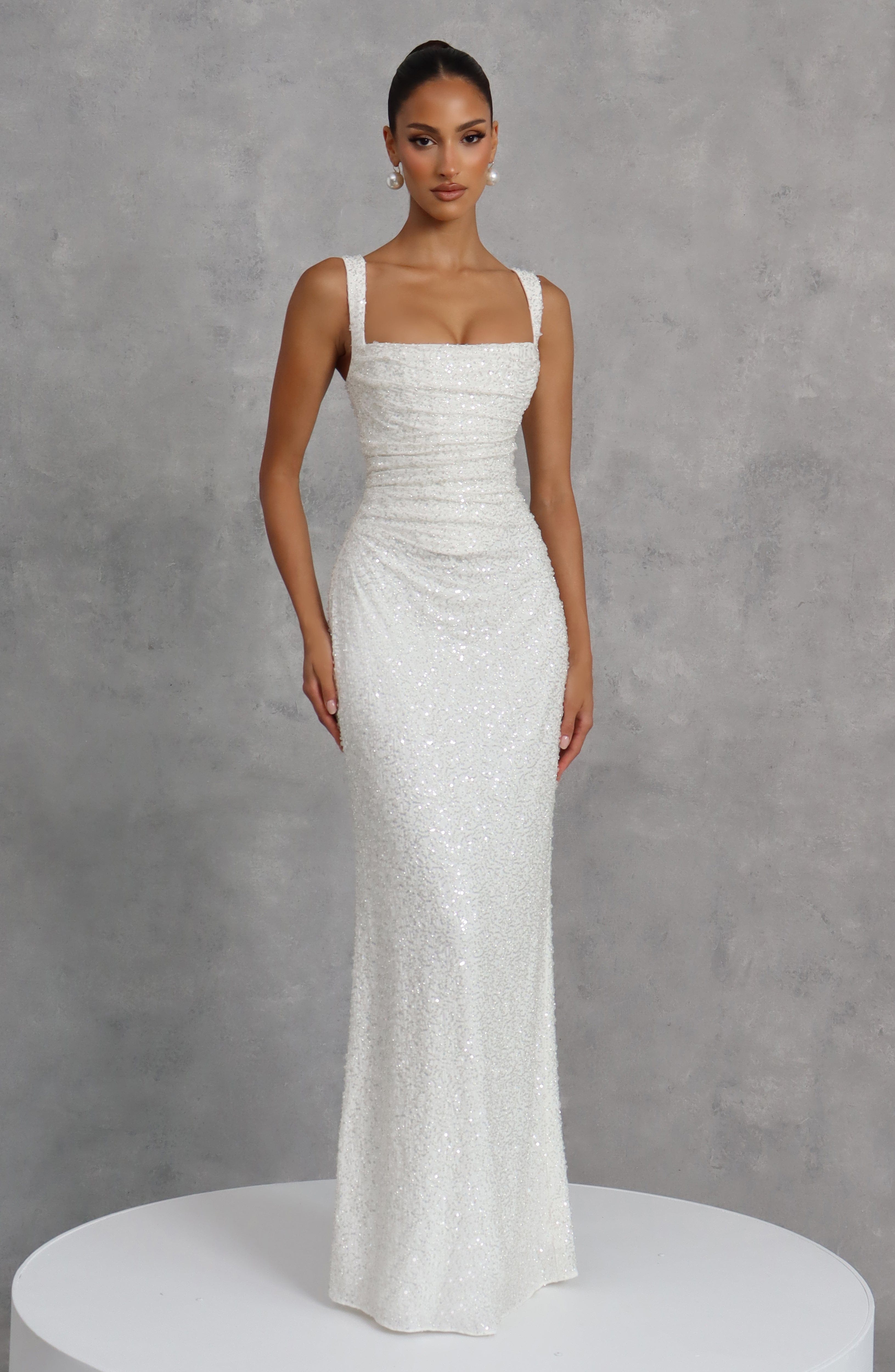 Calanthe Maxi Dress - Ivory Sparkle | Babyboo Fashion