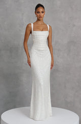 Calanthe Maxi Dress - Ivory Sparkle Dress Babyboo Fashion Premium Exclusive Design