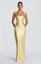 Calanthe Maxi Dress - Lemon Dress XS Babyboo Fashion Premium Exclusive Design