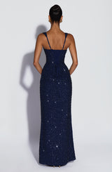 Calanthe Maxi Dress - Navy Sparkle Dress Babyboo Fashion Premium Exclusive Design