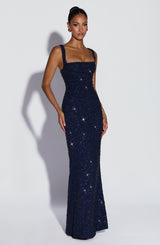 Calanthe Maxi Dress - Navy Sparkle Dress Babyboo Fashion Premium Exclusive Design