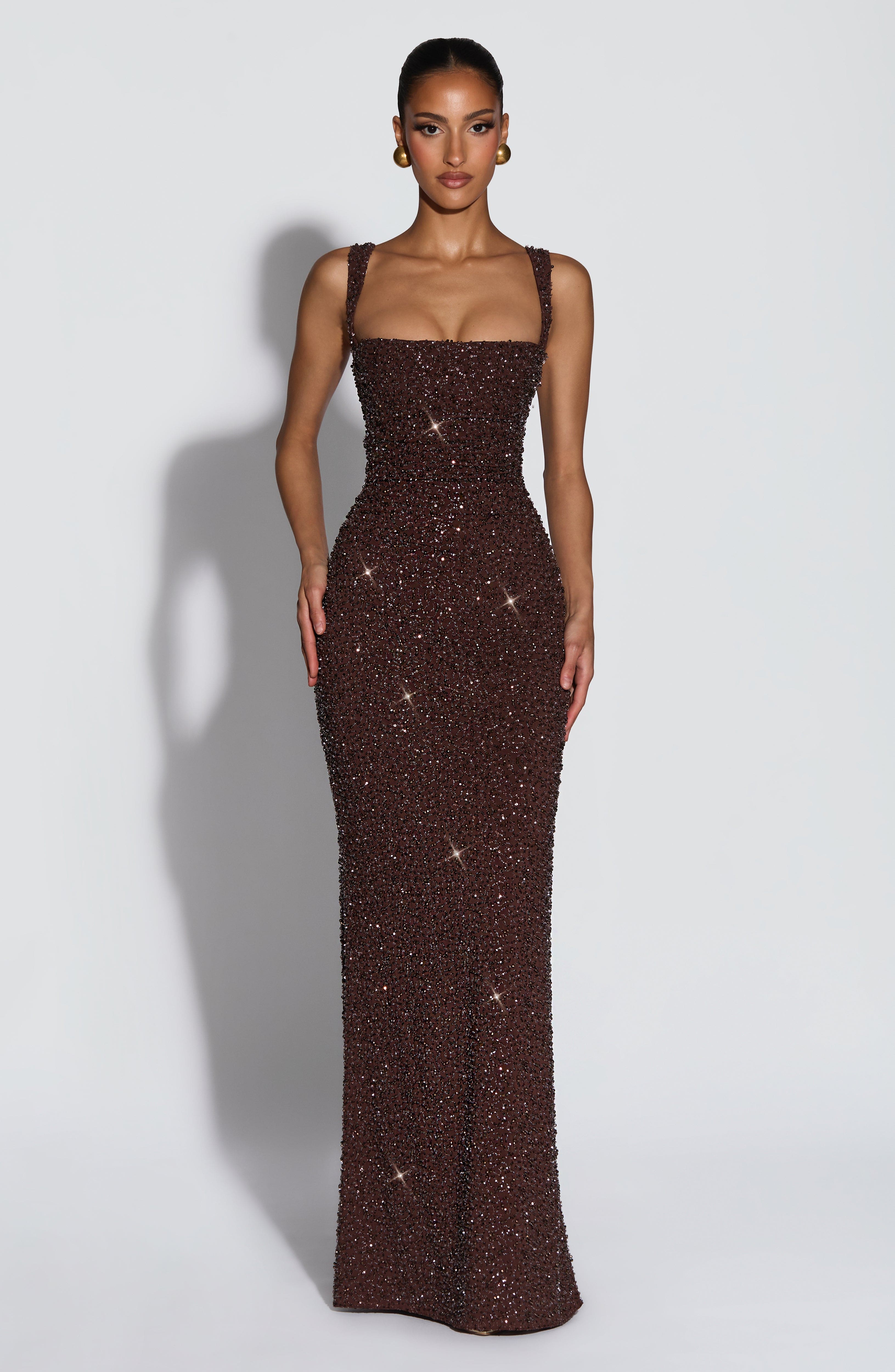 Buy Plum Brown Maxi Dress
