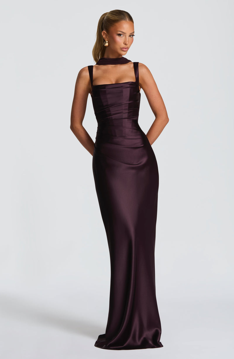 Shop the Calanthe Maxi Dress - Plum | Babyboo Fashion Shop the Calanthe Maxi Dress - Plum | Babyboo Fashion