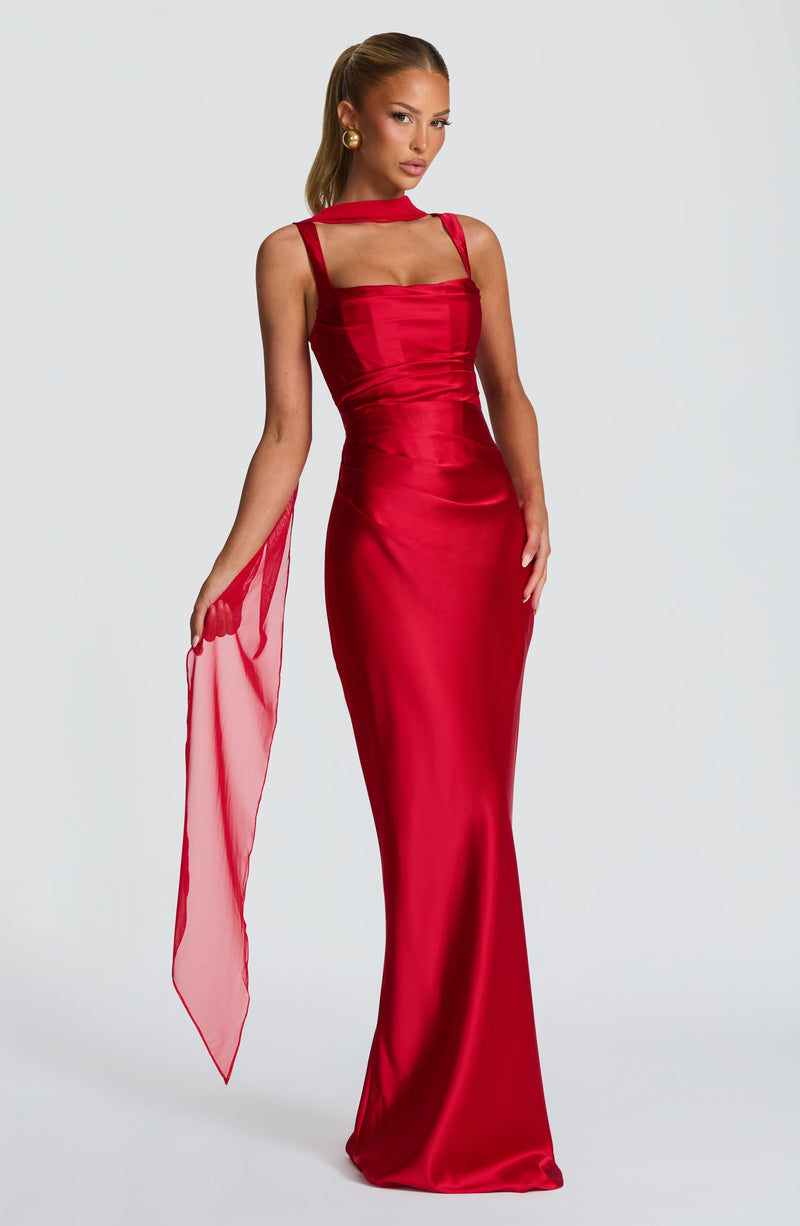 fitted lace wedding dress DQ 4306 Size 4 Red Pageant Gown Long Fitted Maxi Slit Off fitted lace wedding dress DQ 4306 Size 4 Red Pageant Gown Long Fitted Maxi Slit Off