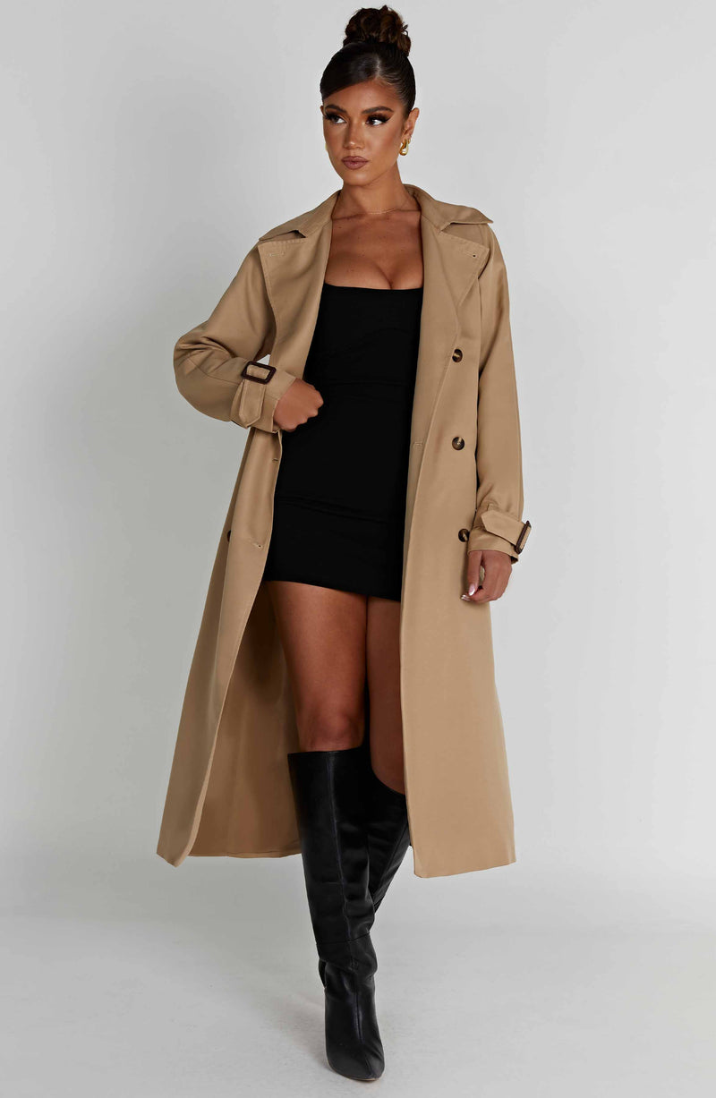 Camila Trench Coat - Beige Jackets Babyboo Fashion Premium Exclusive Design