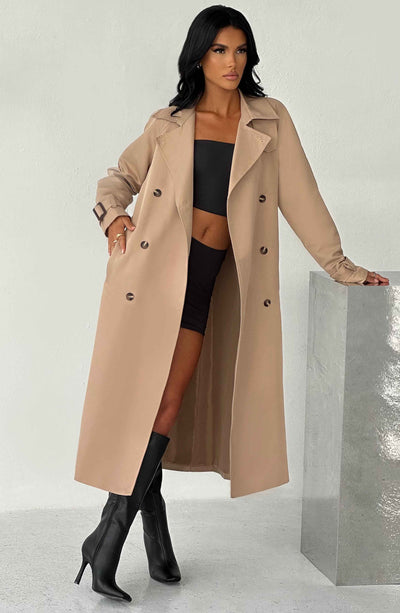 Camila Trench Coat - Beige Jackets Babyboo Fashion Premium Exclusive Design