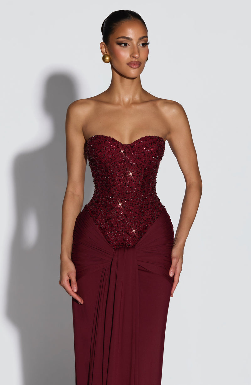 Carina Maxi Dress - Burgundy Carina Maxi Dress - Burgundy