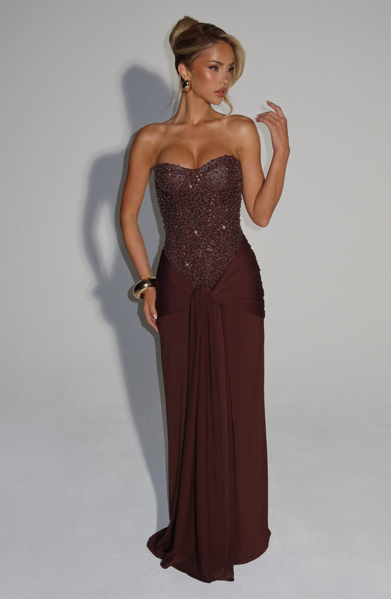 Carina Maxi Dress - Plum Brown Carina Maxi Dress - Plum Brown